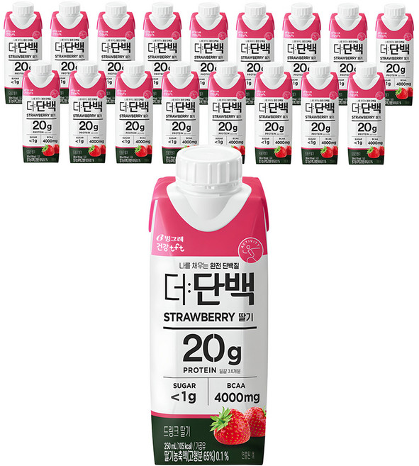 더단백 드링크 딸기, 250ml, 18개