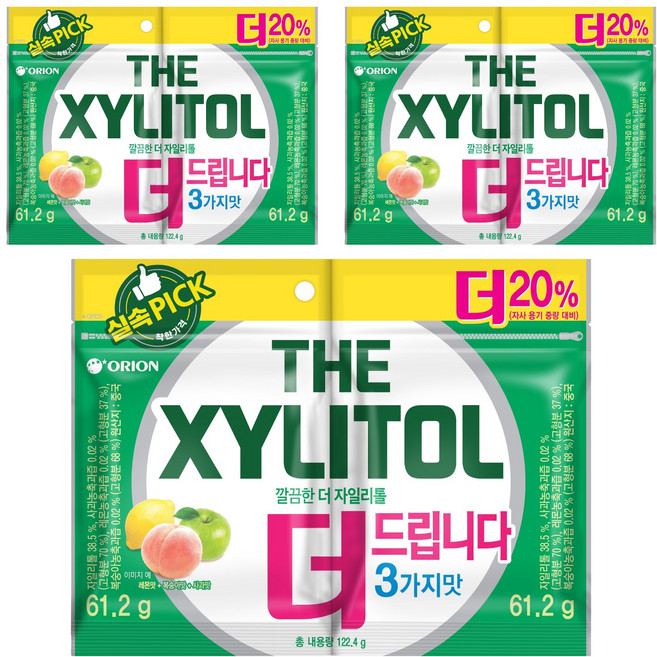 오리온 깔끔한 더 자일리톨, 61.2g, 6개