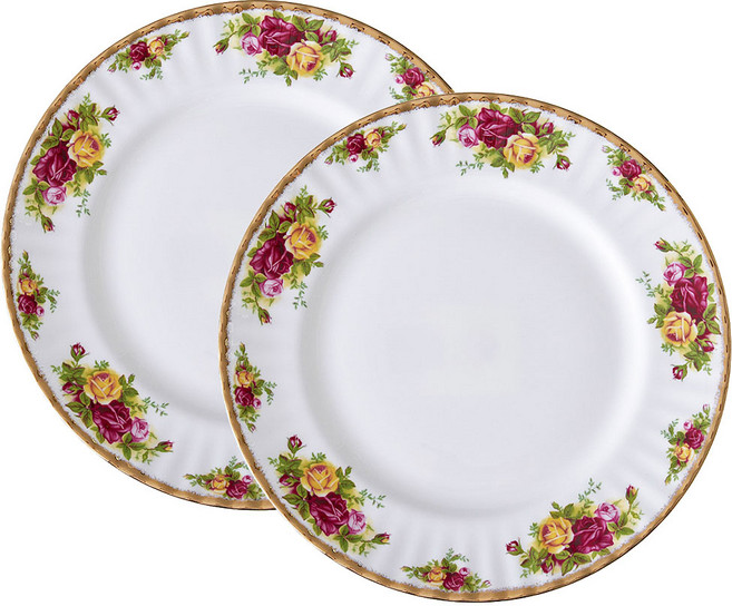 로얄알버트 황실 장미 접시, 혼합 색상, 2개, 단품
