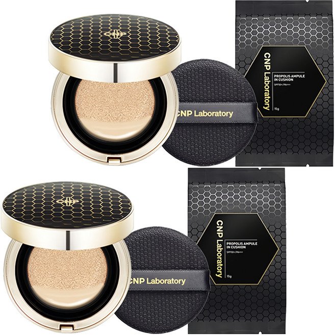 CNP차앤박 프로폴리스 앰플 인 쿠션 파운데이션 15g + 리필 15g 세트, 21호, 2개