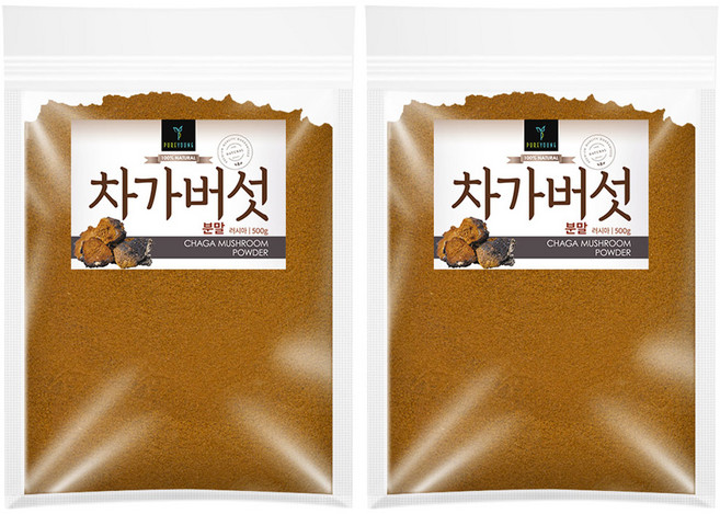퓨어영 러시아 차가버섯 분말, 2개, 500g
