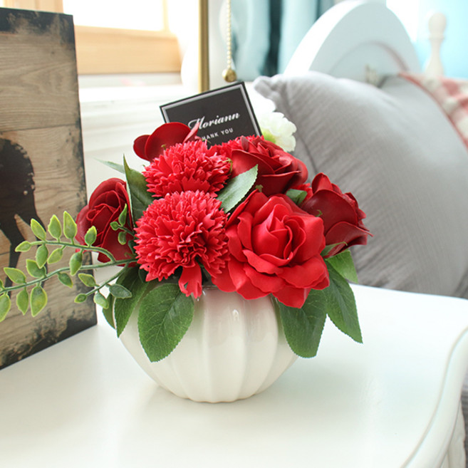 모리앤 비누꽃 카네이션 하늘같은사랑 센터피스, 레드, 1개