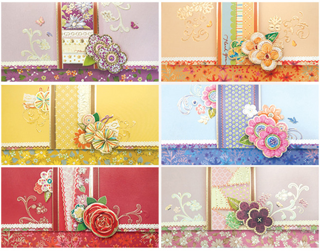 프롬앤투 자수꽃 용돈봉투 6종 B1013, 혼합색상, 1세트