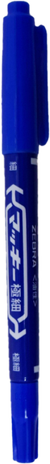 ZEBRA 斑馬牌 油性極細雙頭筆 MO-120-MC-BL, 藍色, 10支