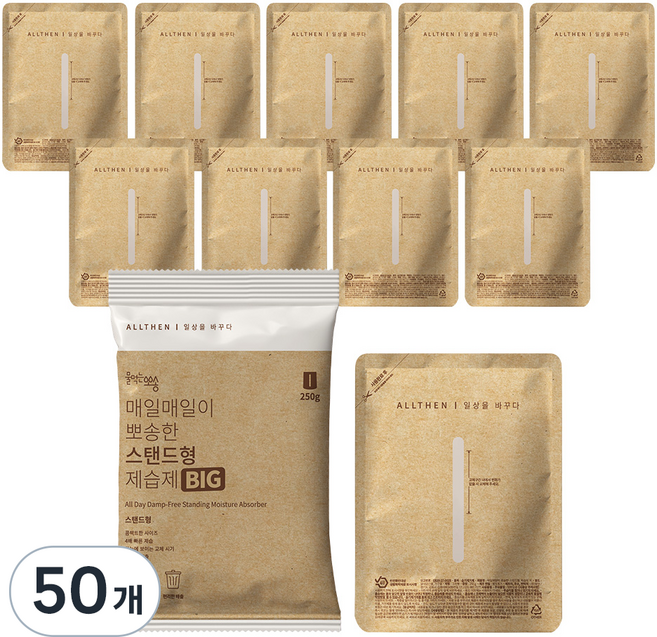 물먹는뽀송 매일매일이 뽀송한 스탠드형 제습제 빅 본품, 250g, 50개