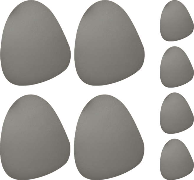 防水防油皮革餐墊4個 + 杯墊4個, 餐墊41 x 34cm 杯墊13 x 11cm, 栗子灰 + 背面銀, 1組