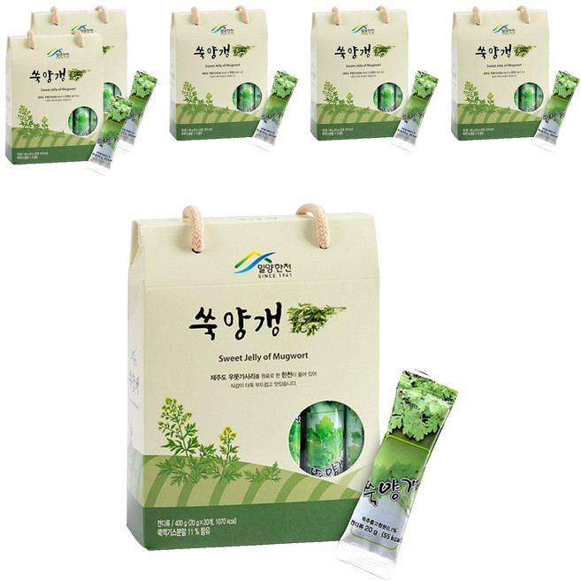 밀양한천 쑥양갱, 400g, 6개