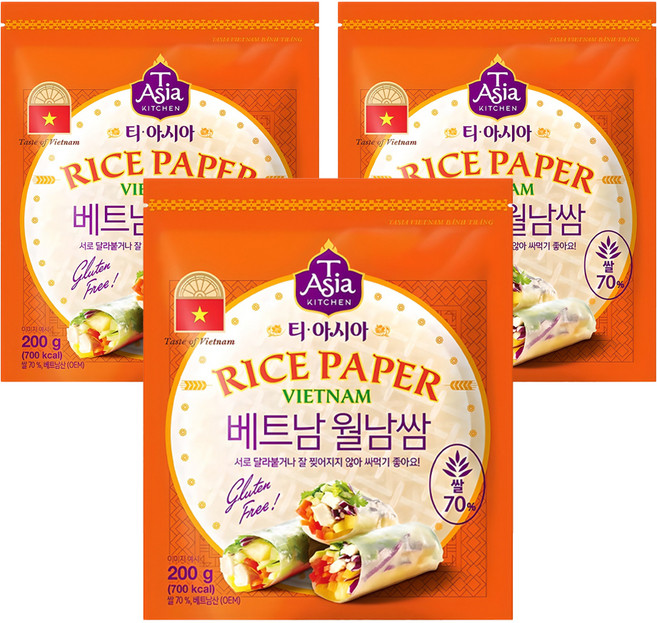 TAsia KITCHEN 越南春捲皮, 200g, 3包