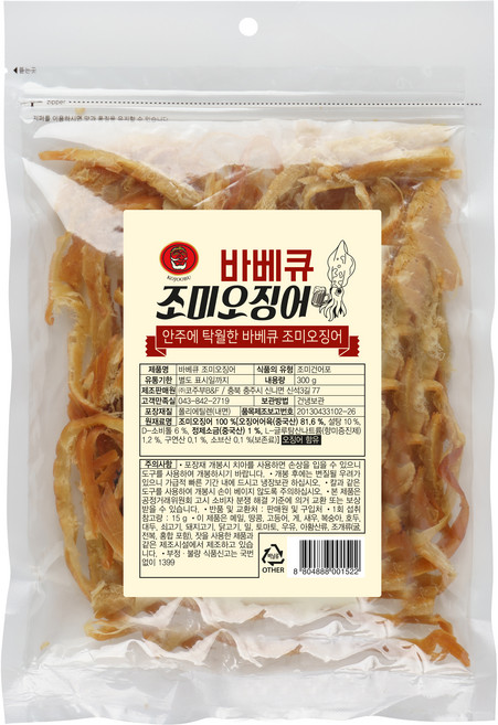 코주부 바베큐 조미오징어, 300g, 1개