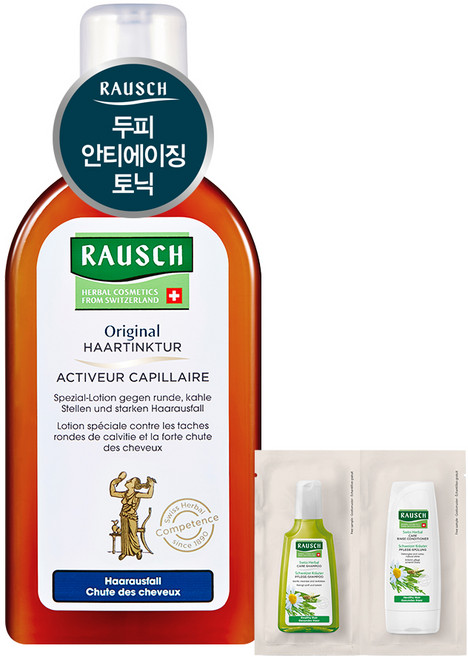 라우쉬 오리지널 헤어 팅크처 200ml + 스위스 허벌 케어 샴푸27.5ml + 컨디셔너 27.5ml, 1개