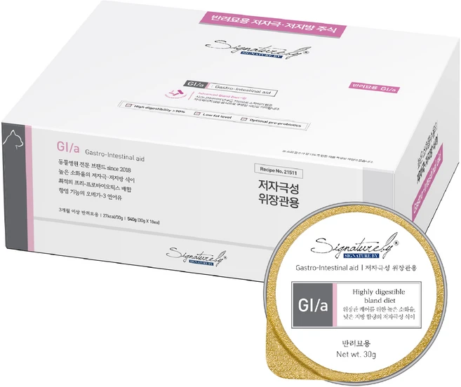 시그니처바이 반려묘 지아이에이 처방식 캔, 소화기능/췌장/위개선, 30g, 18개 - 쿠팡