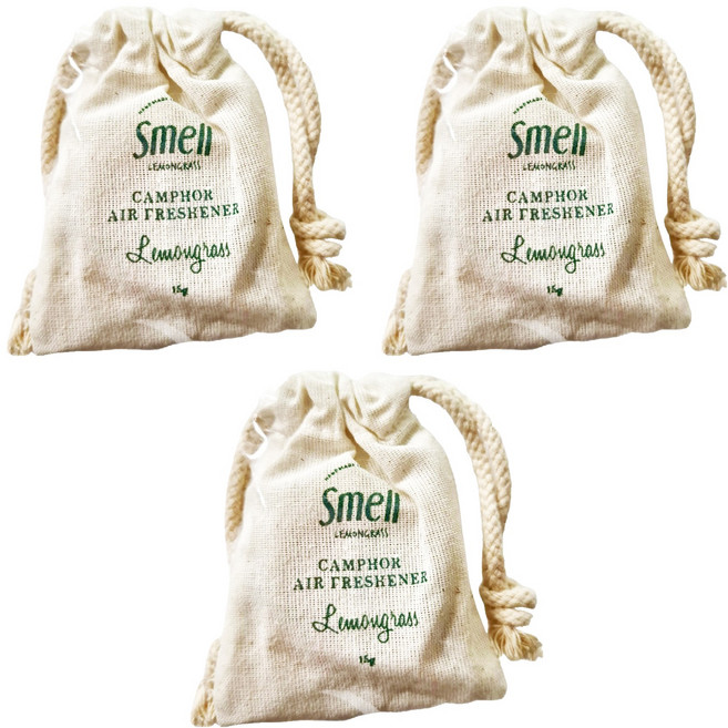 Smell LEMONGRASS 樟腦香氛磚, 檸檬草, 15g, 3個