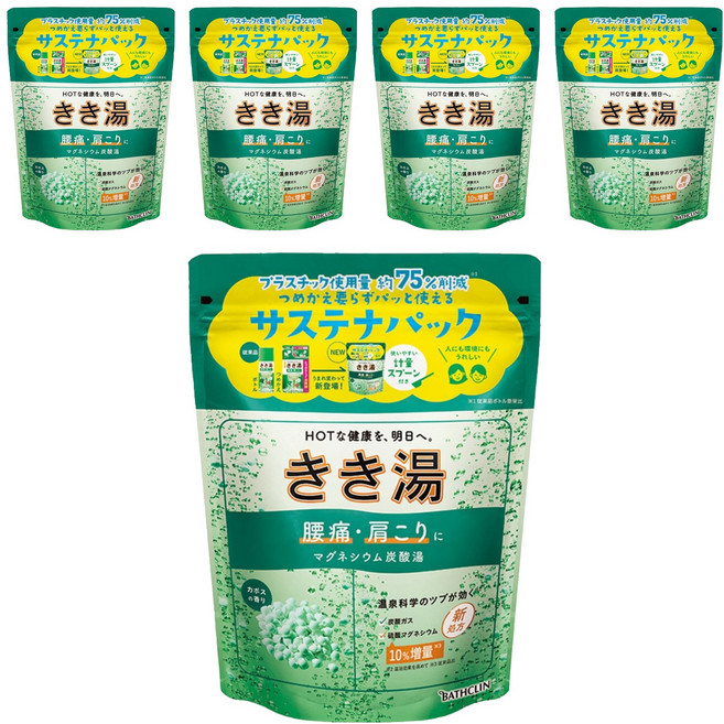 키키유 마그네슘 탄산입욕제 카보스향, 360g, 5개