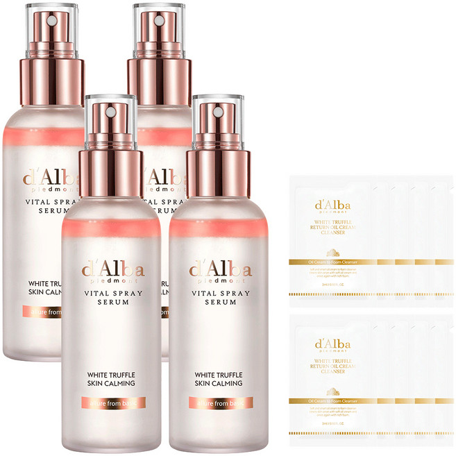 [비건뷰티] 달바 화이트 트러플 바이탈 스프레이 세럼 100ml x 2p + 약산성 젤클렌저 15ml 세트, 2개