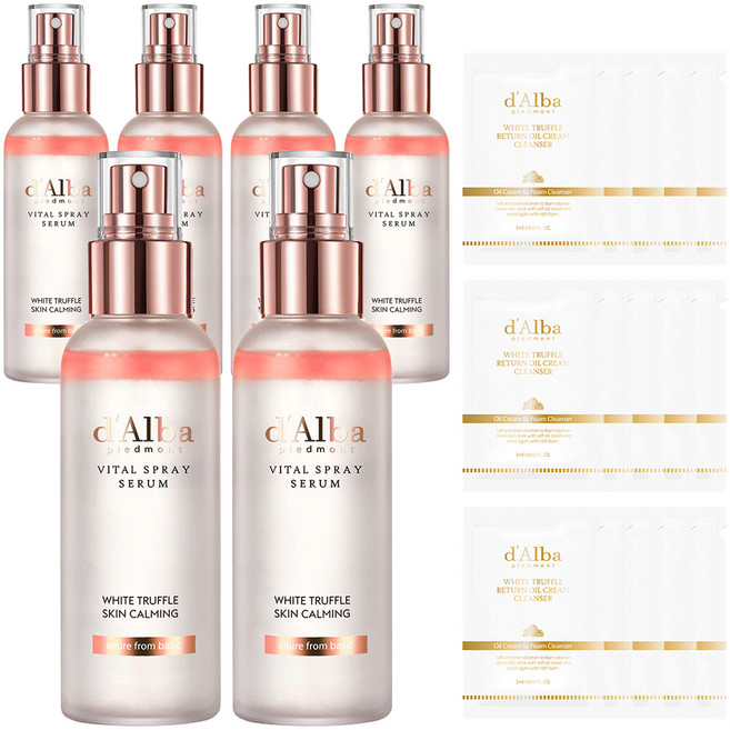 [비건뷰티] 달바 화이트 트러플 바이탈 스프레이 세럼 100ml x 2p + 약산성 젤클렌저 15ml 세트, 3개