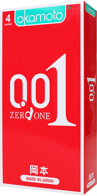 okamoto 岡本 衛生套 001 ZERO ONE 52mm, 4個, 1盒