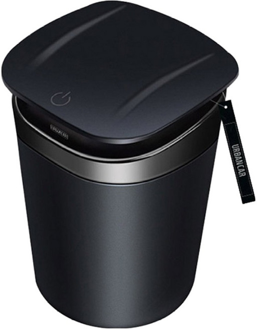 어반카 메탈 밀폐형 원터치 LED 재떨이, 블랙, 1개