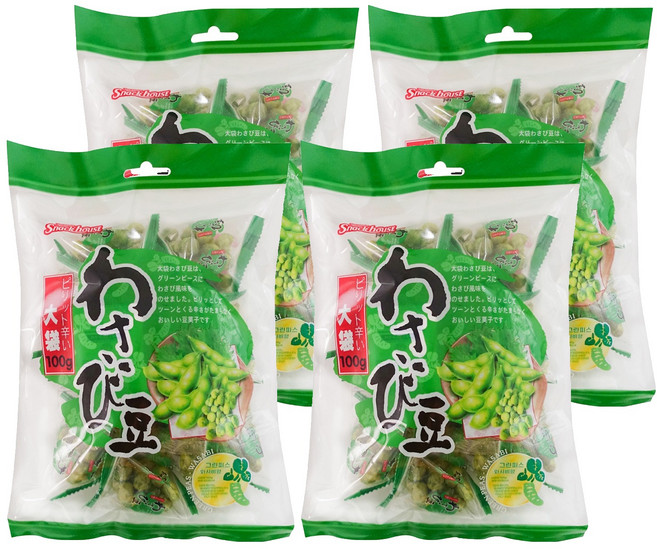 스낵하우스 그린피스 와사비 스낵, 100g, 4개
