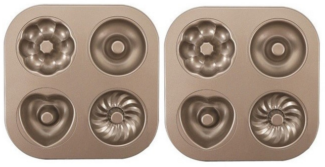 4가지 모양 도넛팬 금색, 2개