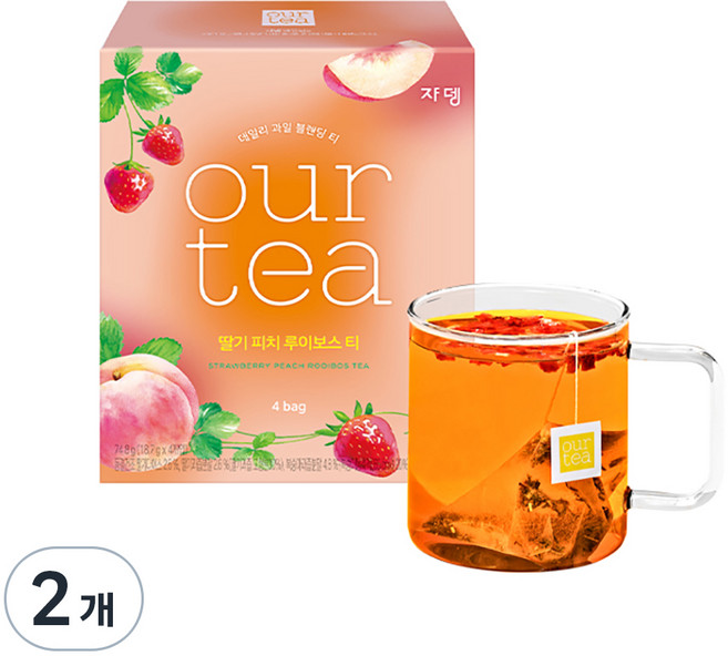 쟈뎅 아워티 딸기 피치 루이보스 티, 4개입, 2개