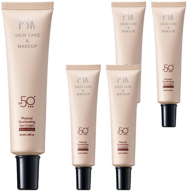 PSK 深海美肌專家 純物理全能潤色隔離霜 SPF50+, 自然色, 5條