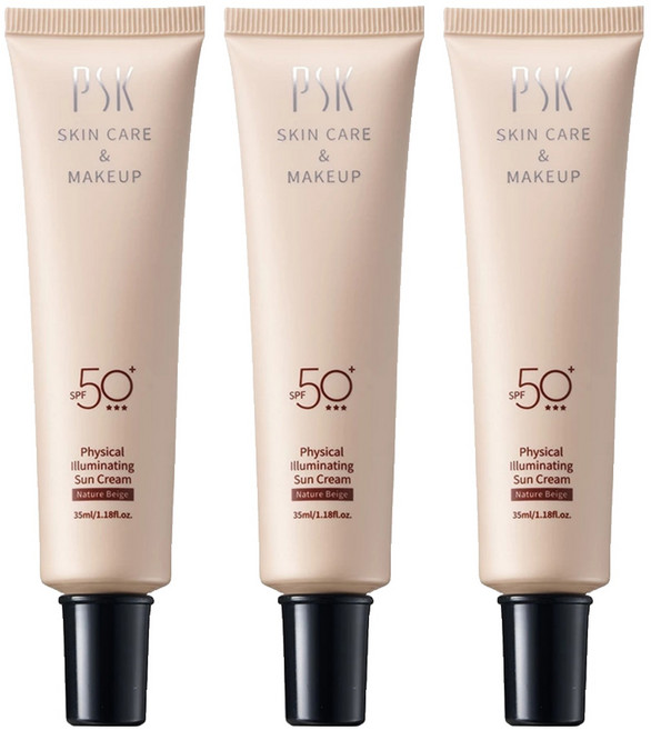 PSK 深海美肌專家 純物理全能潤色隔離霜 SPF50+, 自然色, 3條