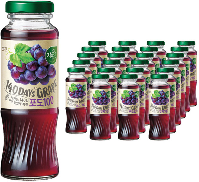 자연은 140일 포도주스, 180ml, 24개