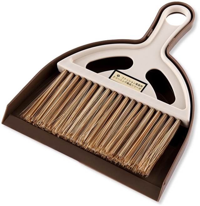모던모어 데스크 책상 미니 빗자루 세트, 1세트, 아이보리+브라운