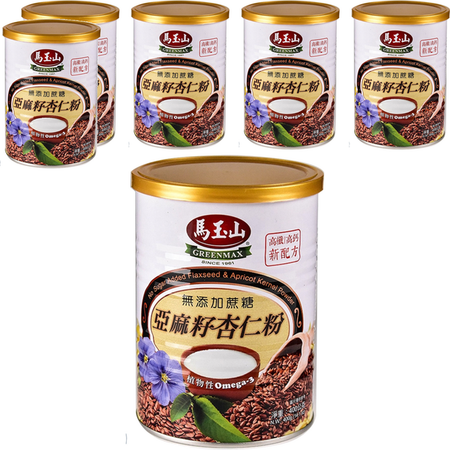 馬玉山 亞麻籽杏仁粉, 400g, 6罐