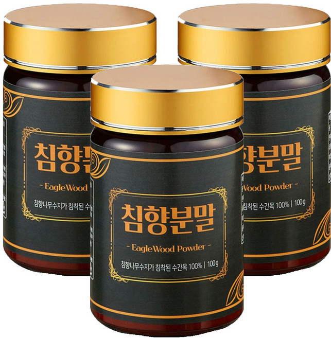 건강중심 침향가루, 3개, 100g