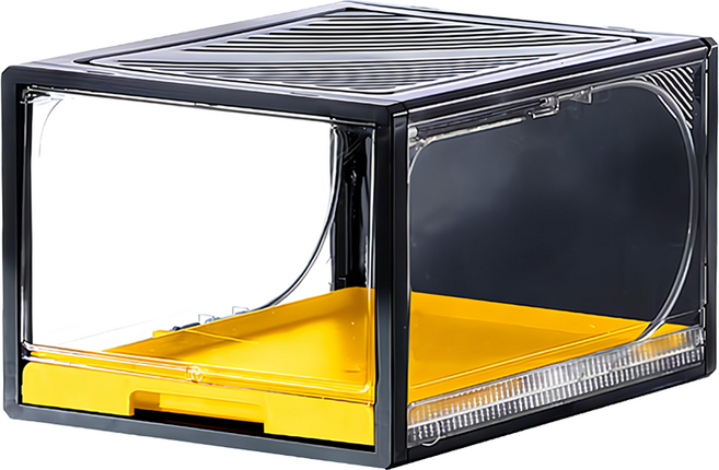 Luxoovyo 抽拉式鞋盒, 黑色 + 黃色, 1個