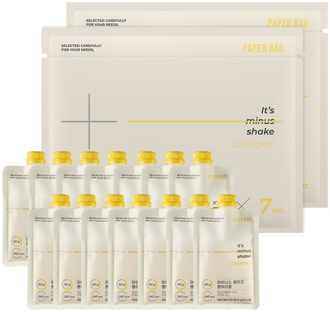 페이퍼백 마이너스 쉐이크 병아리콩 7p, 420g, 2개