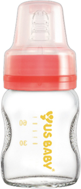 US baby 優生 真母感玻璃果汁奶瓶, 顏色隨機, 60ml, 1個