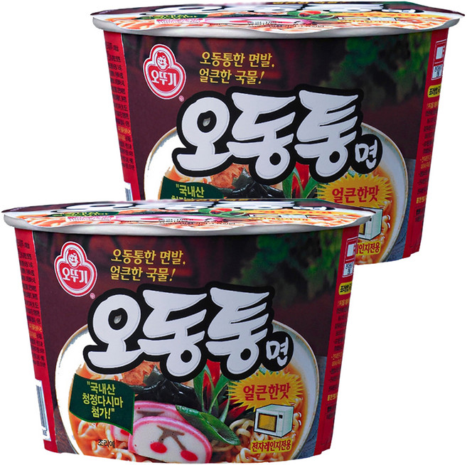 오뚜기 오동통면 용기 100g, 2개