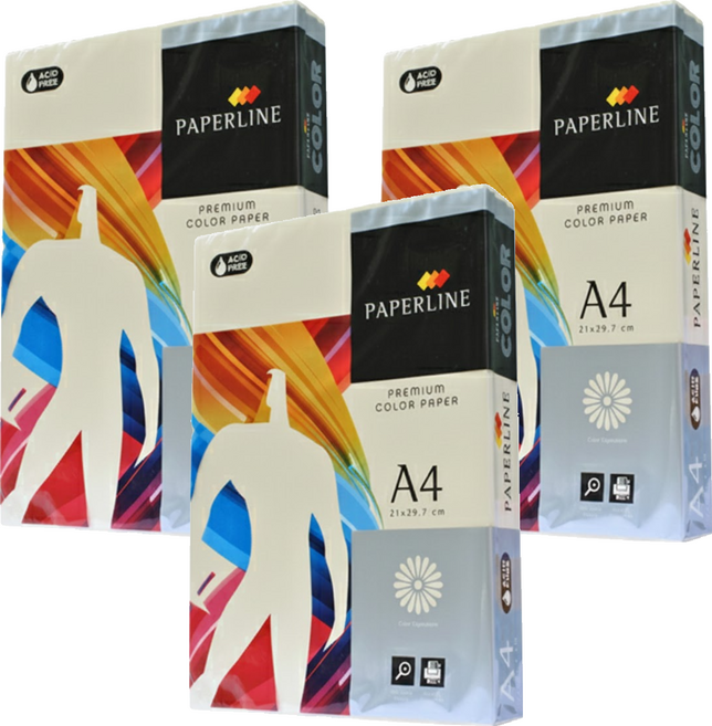 PAPERLINE PL100 彩色影印紙 象牙白 80g, 3包, A4
