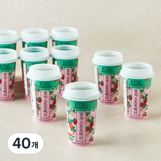 서울우유 킹 말차 스트로베리, 40개, 200ml