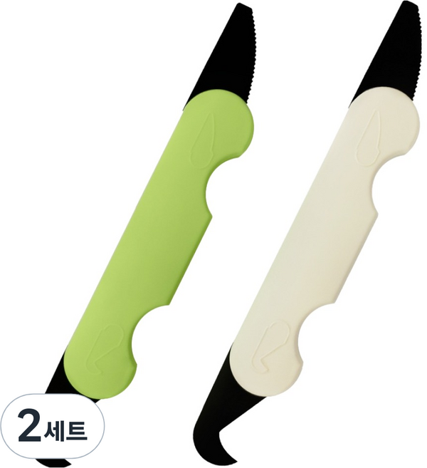 다다 손이 베이지않는 다용도 안전 언박싱 택배 커터칼 2종 세트, 아이보리 + 그린, 2세트