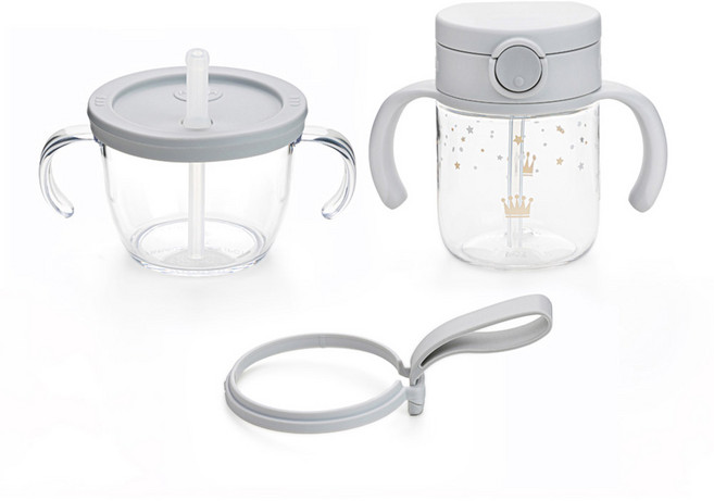 릿첼 아스타 빨대 스타트 첫걸음컵 150ml + 빨대컵 200ml + 스트랩 세트, 1개, 라이트그레이