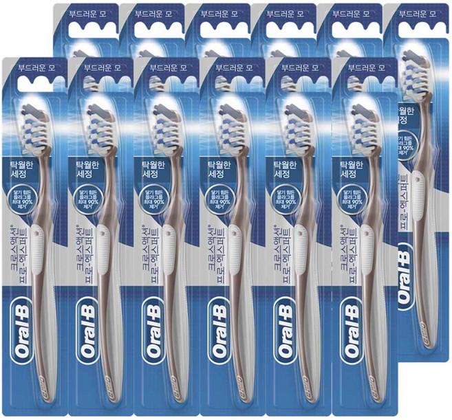 오랄비 크로스액션 탁월한 세정력 칫솔, 1개입, 12세트