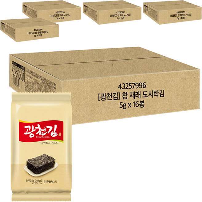 참 도시락김, 5g, 80개