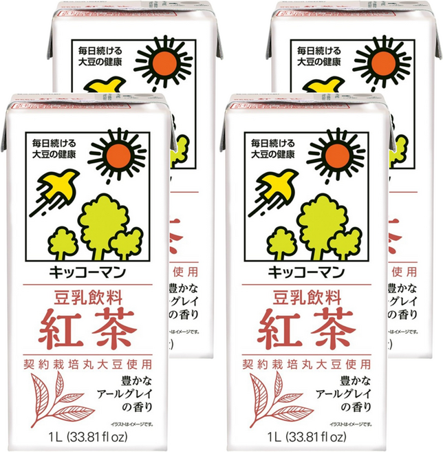 KIKKOMAN 龜甲萬 豆乳 紅茶風味, 1L, 4瓶