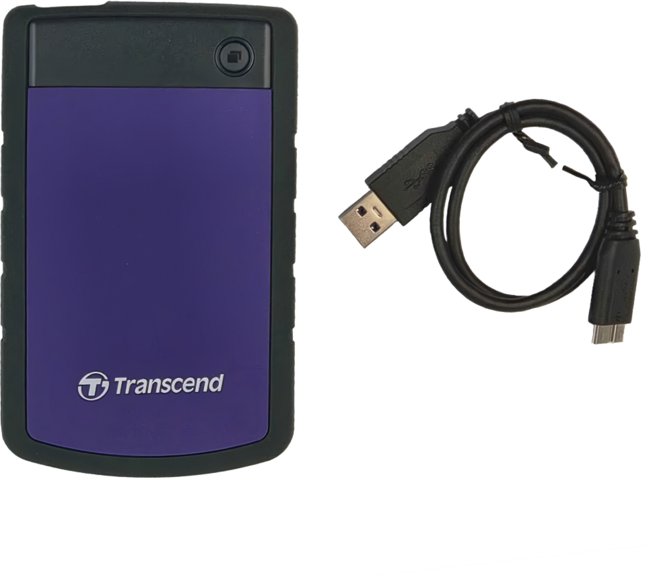 Transcend 創見 StoreJet 25H3 軍規防震2.5吋USB3.1行動硬碟 三層抗震設計 單鍵自動備份, 1TB, 迷幻紫