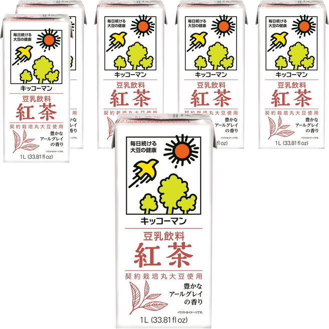 KIKKOMAN 龜甲萬 豆乳 紅茶風味, 1L, 6瓶