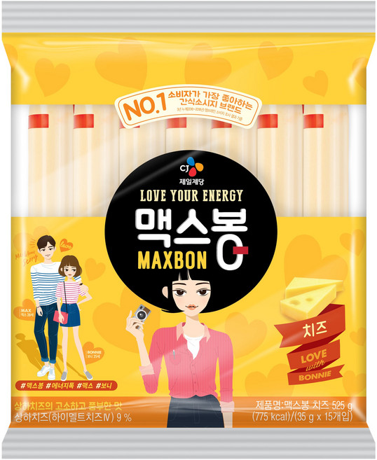 맥스봉 치즈 15p, 525g, 1개
