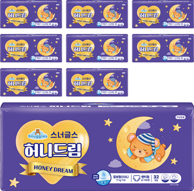 스너글스 허니드림 팬티형 기저귀 남녀공용, 점보형(2XL), 288매