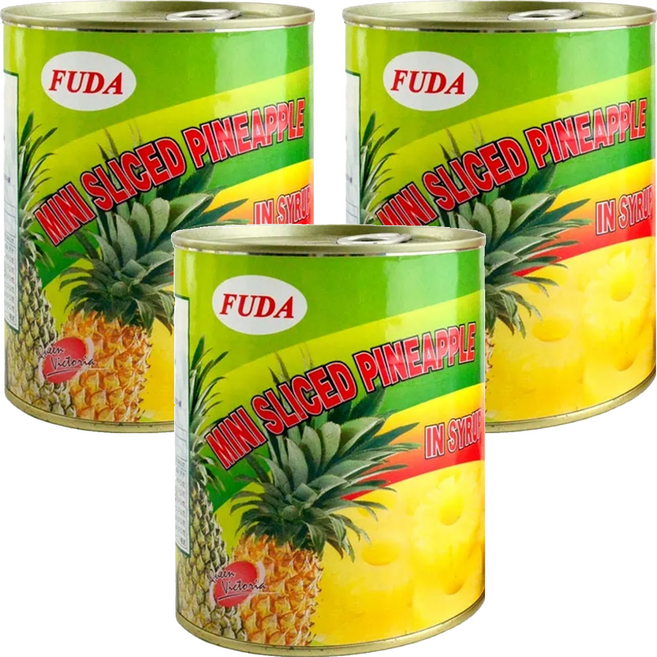 FUDA 富達 迷你鳳梨片, 830g, 3罐