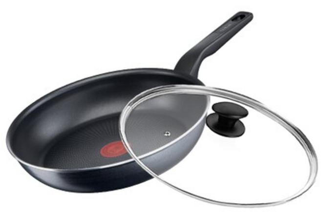 Tefal 特福 銀河系列 不沾平底鍋 + 玻璃蓋 C3850632 黑色, 28cm, 1組