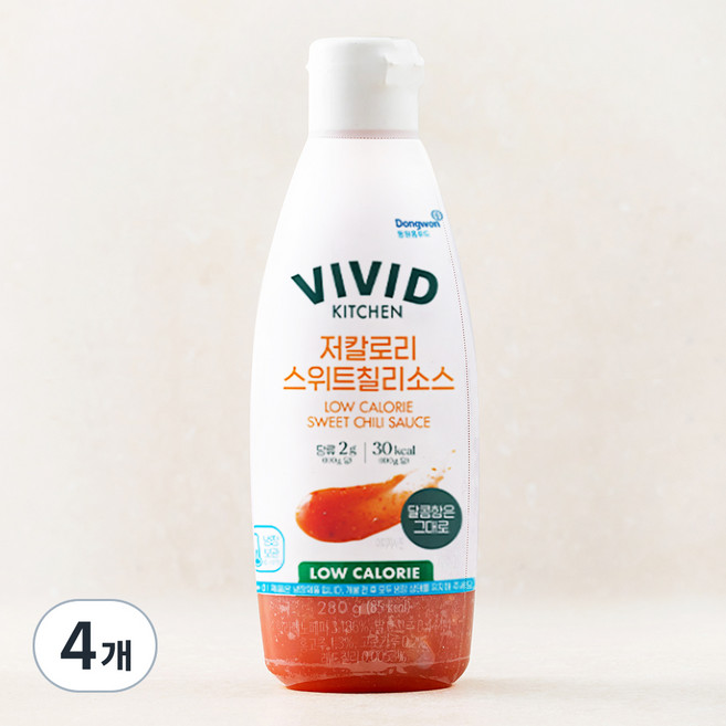 비비드키친 저칼로리 스위트칠리 소스, 4개, 280g
