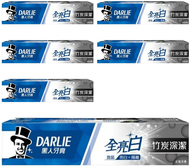 DARLIE 好來 全亮白牙膏 竹炭深潔, 140g, 6條