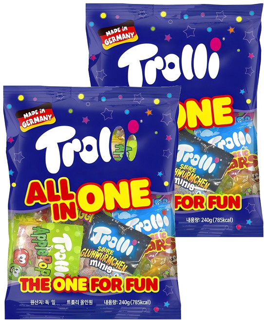 Trolli All In One綜合口味軟糖, 2袋, 240g